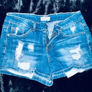 Judy Blue Women's Distressed Blue Denim Shorts